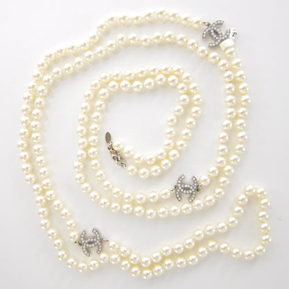 Chanel Pearl CC Long Strand Necklace Gold 1 of 4