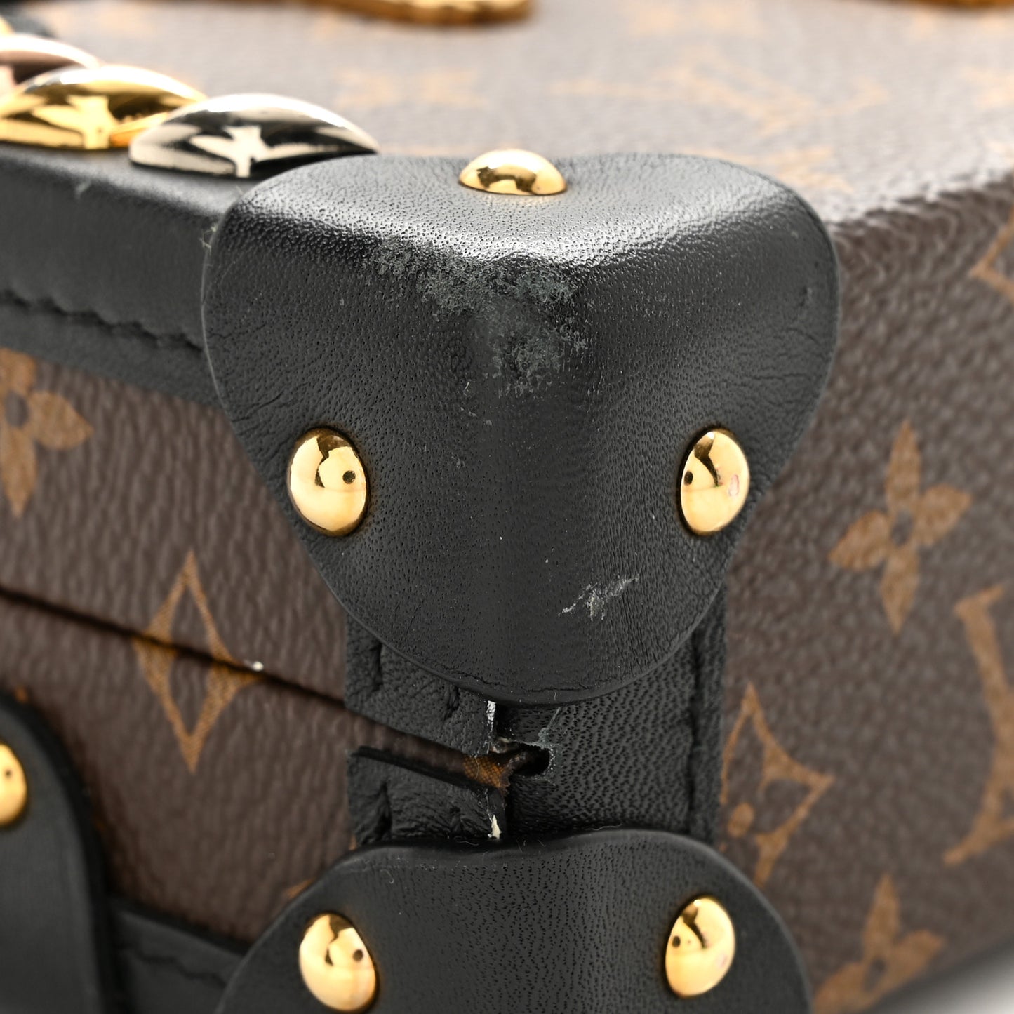 LOUIS VUITTON Monogram Studded Petite Malle Black