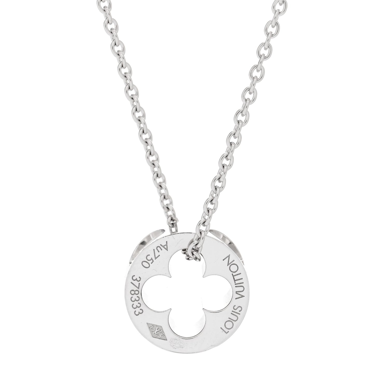 18K White Gold Empreinte Pendant Necklace