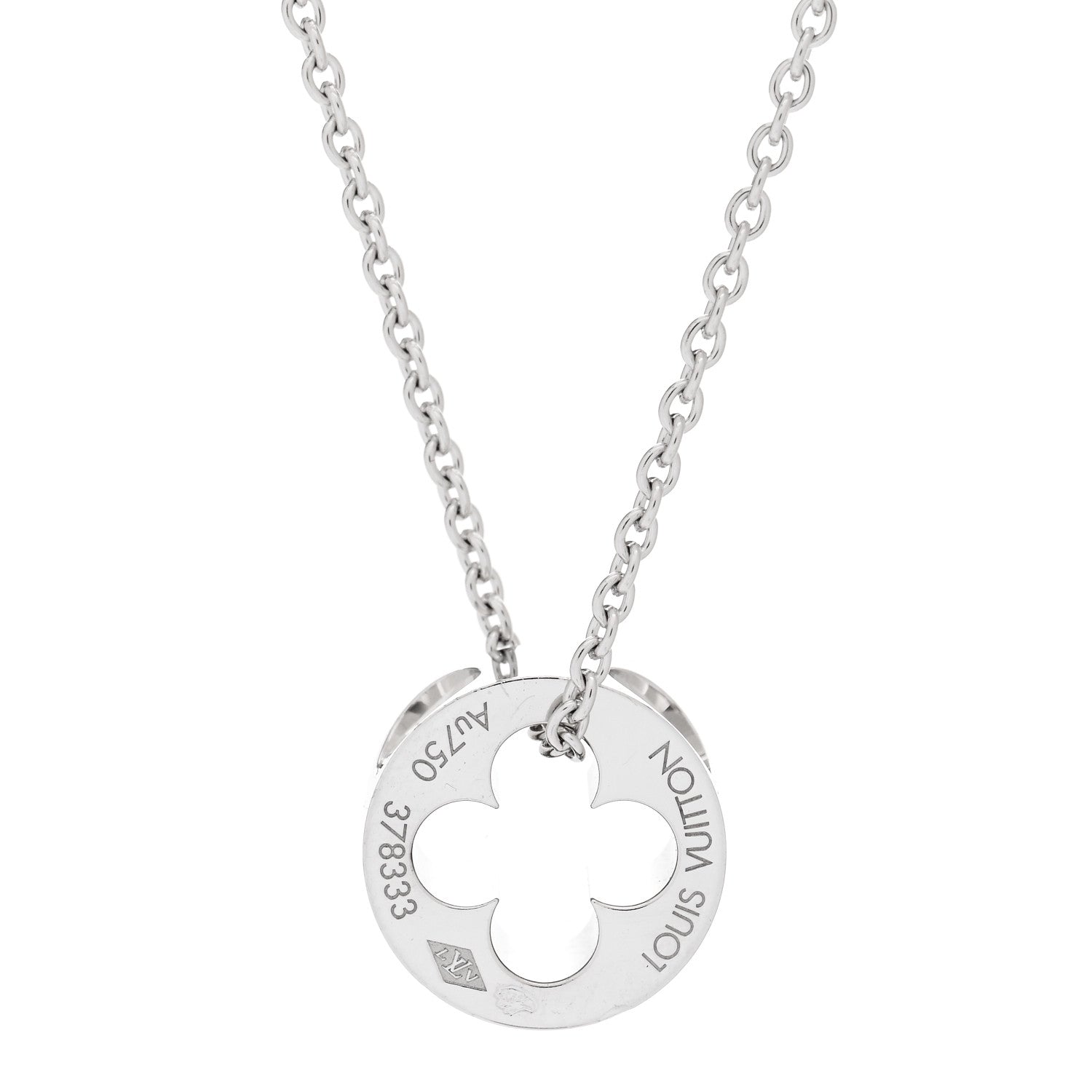 Louis Vuitton 18K White Gold Empreinte Pendant Necklace 4 of 5