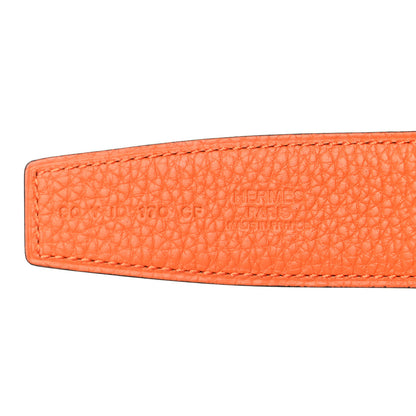 Hermes Box Togo 32mm Belt Strap 90 Black Orange 3 of 6