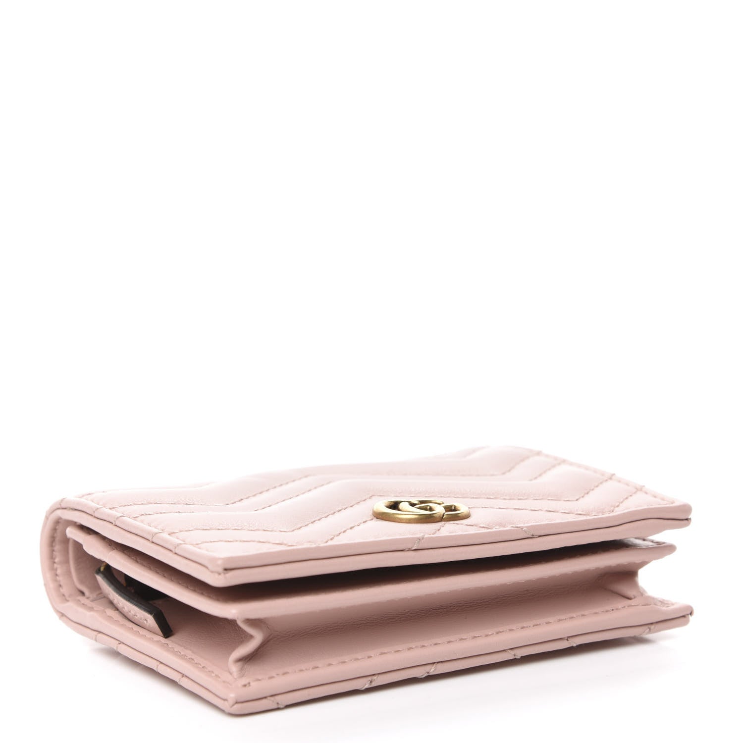 Gucci Calfskin Matelasse GG Marmont Card Case Wallet Perfect Pink 4 of 8