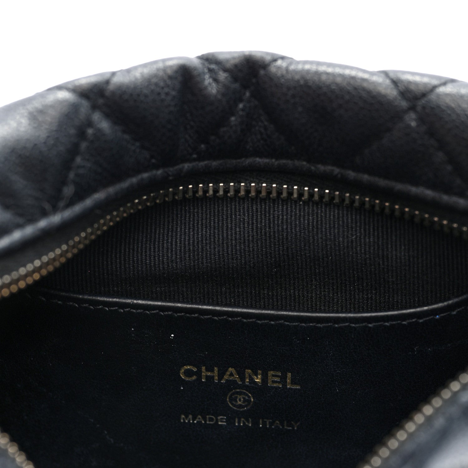 Chanel Grained Calfskin Quilted Pearl Pouch Hobo Black 6 of 9
