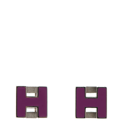 Hermes Palladium Lacquered Cage d'H Earrings 1 of 6