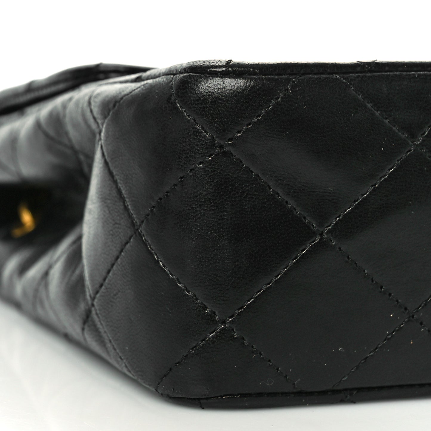 Lambskin Quilted Mini Square Flap Bag Black