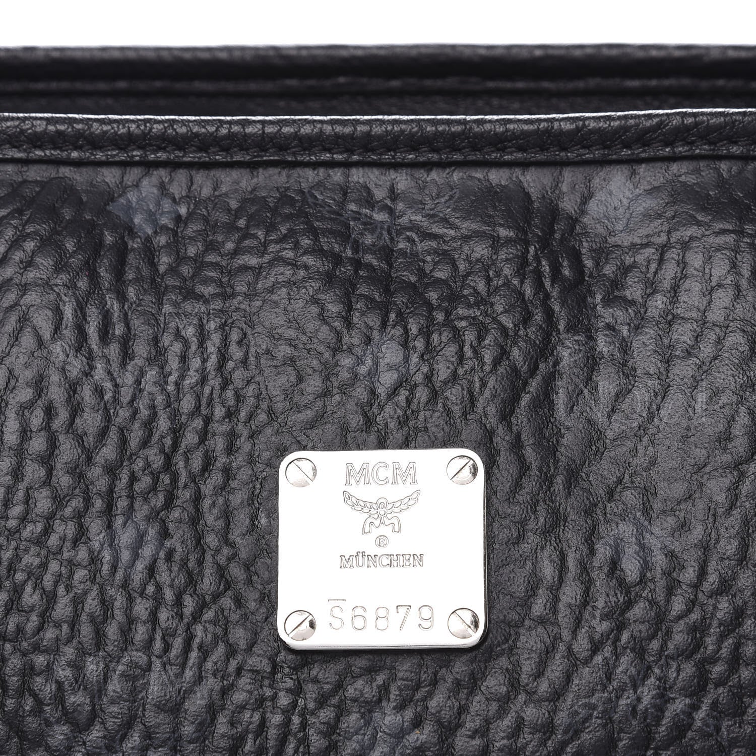 MCM Visetos Medium Anya Zip Top Shopper Tote Black 9 of 9
