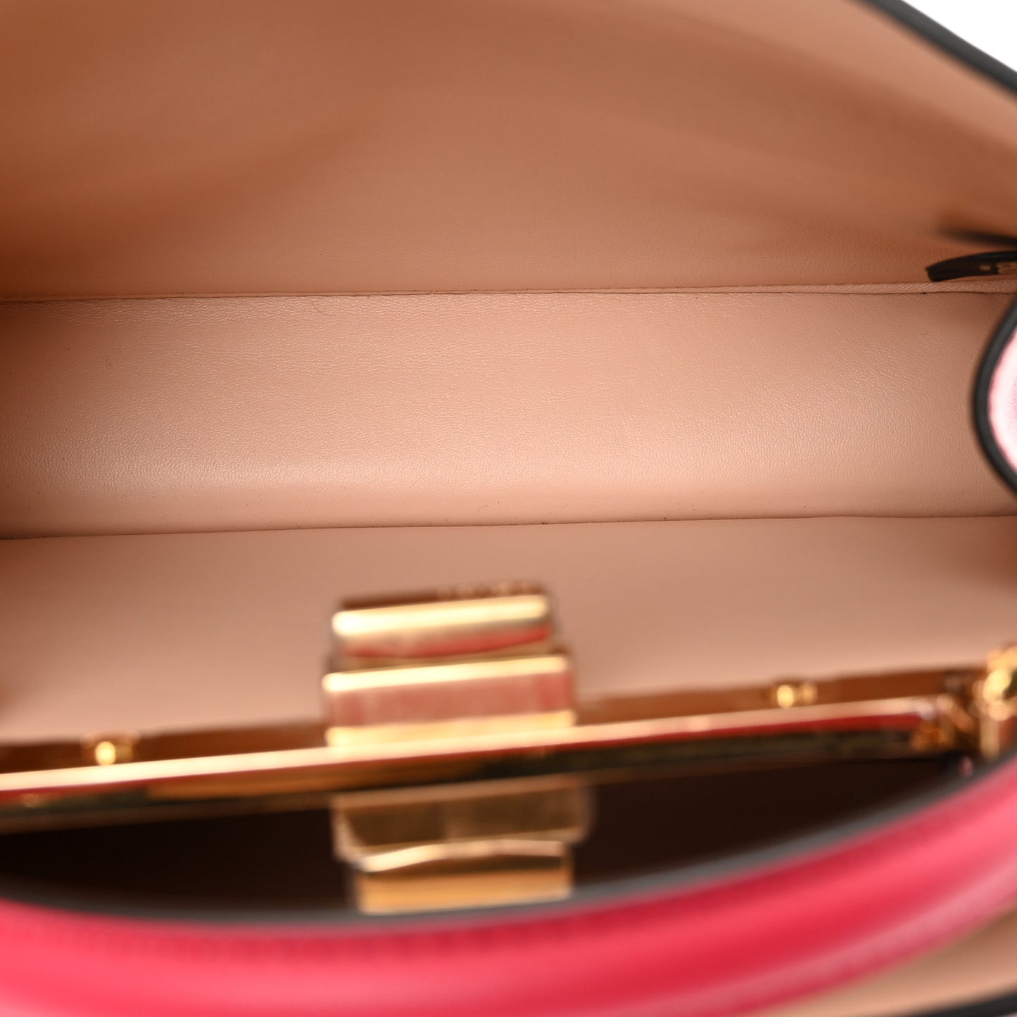 Vitello Seta Shiny Nappa Small Peekaboo I SEE U Satchel Lampone Light Rose