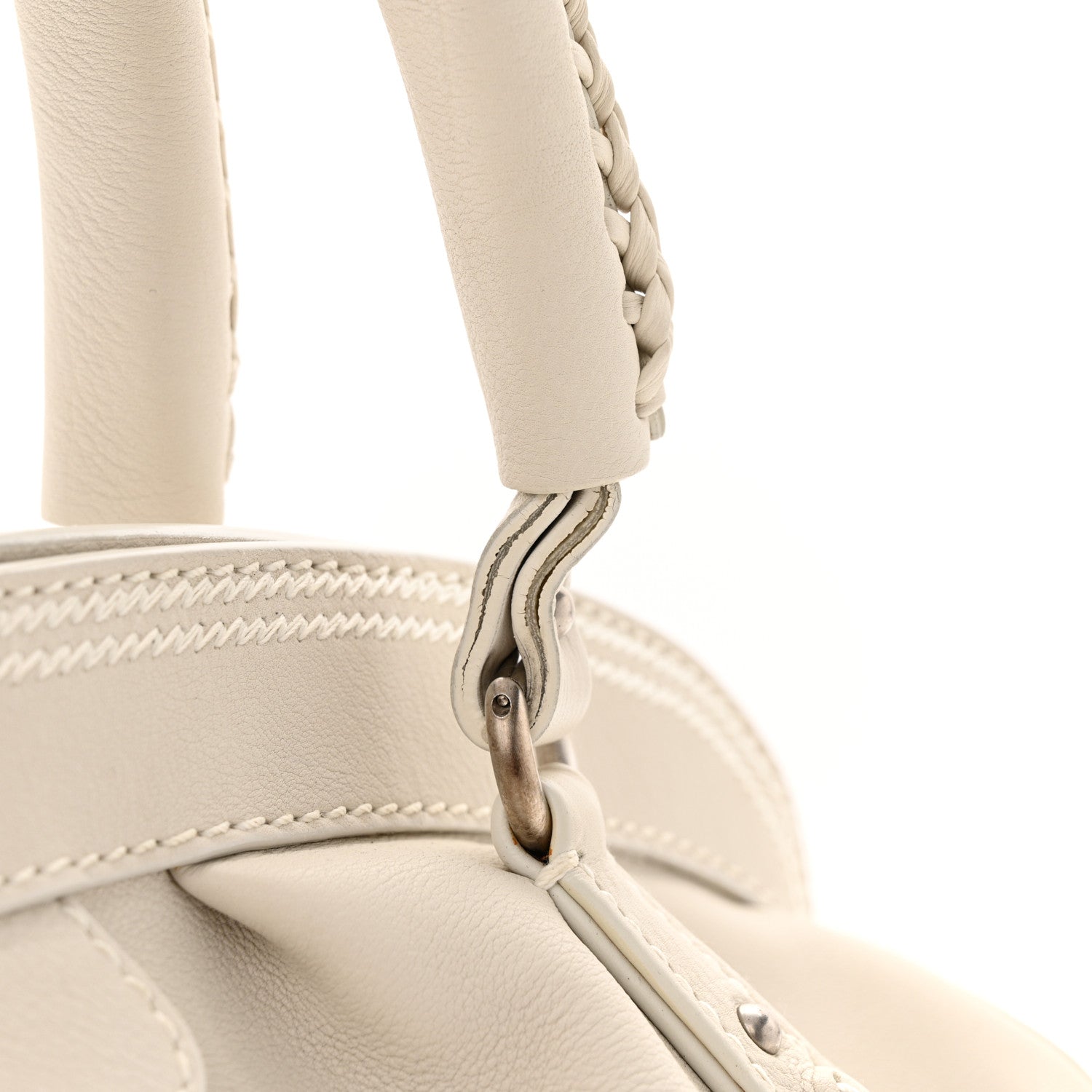 Christian Dior Calfskin My Dior Frame Pocket Satchel White 16 of 19