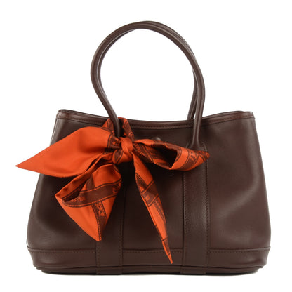 Hermes Swift Leather Bolduc Twilly Garden Party TTPM Tote Chocolate 1 of 9