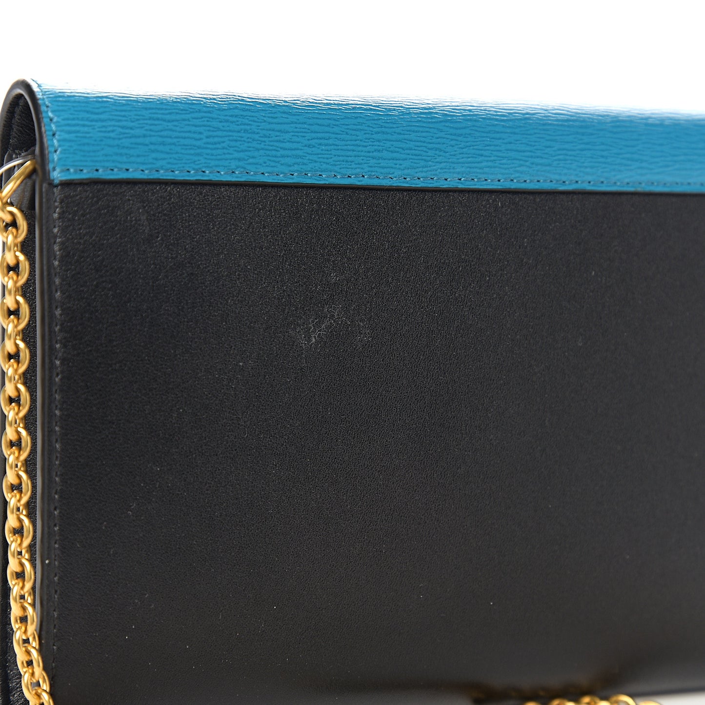 Shiny Calfskin Clutch On A Chain Multicolor