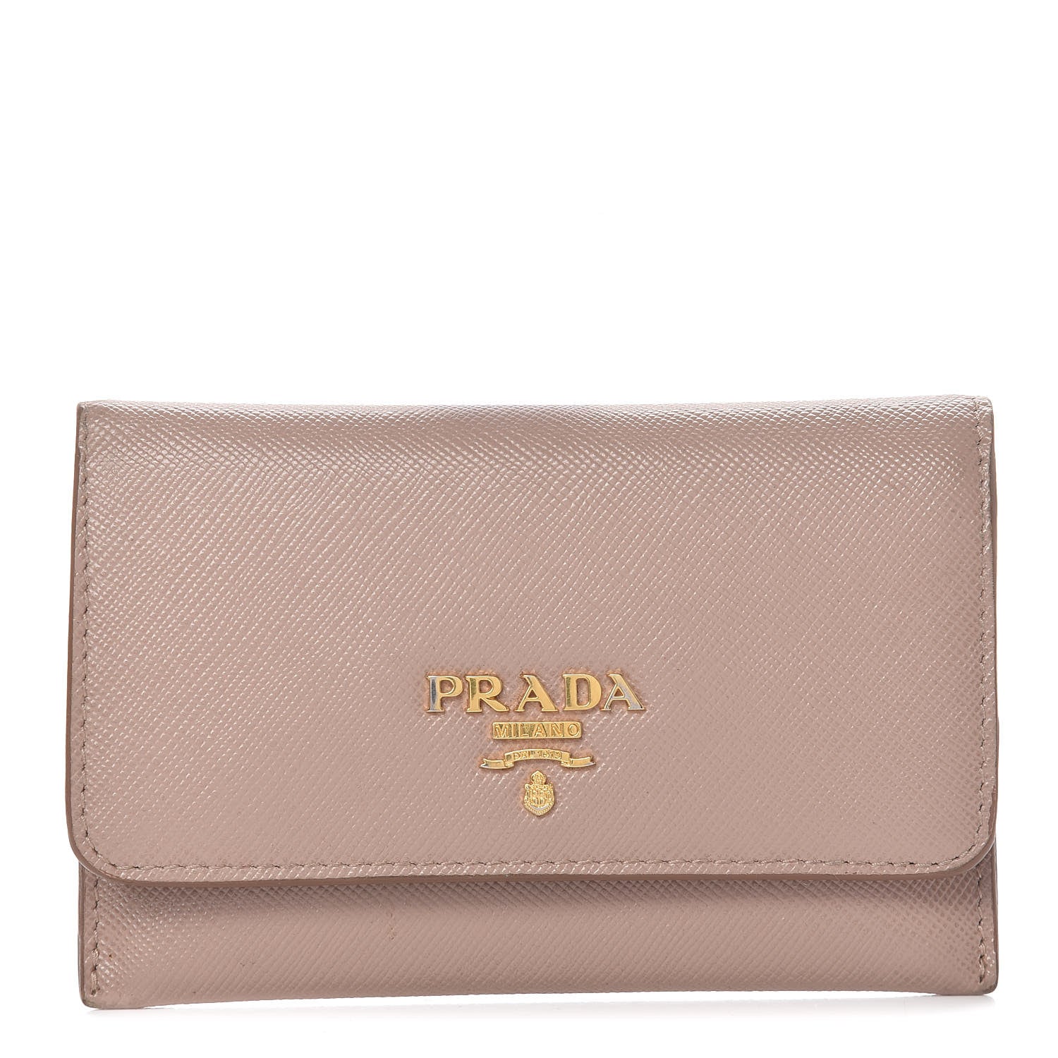 Prada Saffiano Metal Flap Card Holder Cammeo 1 of 14