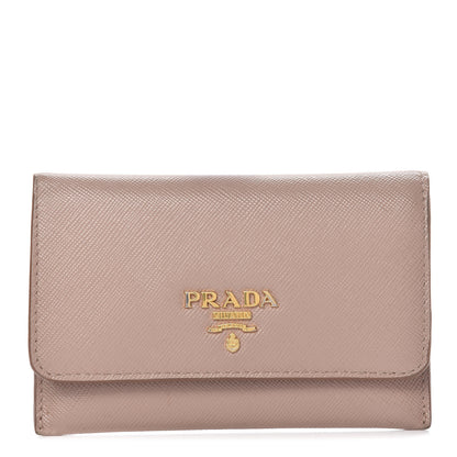 Prada Saffiano Metal Flap Card Holder Cammeo 1 of 14