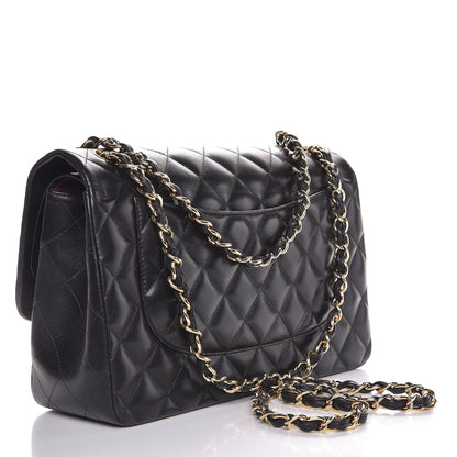 Chanel Lambskin Quilted Jumbo Double Flap Black 3 of 9
