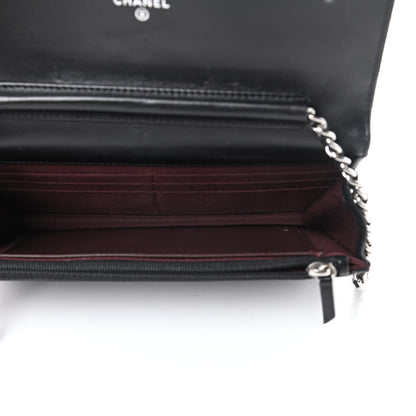 Chanel Lambskin Quilted Wallet On Chain WOC Black 5 of 16