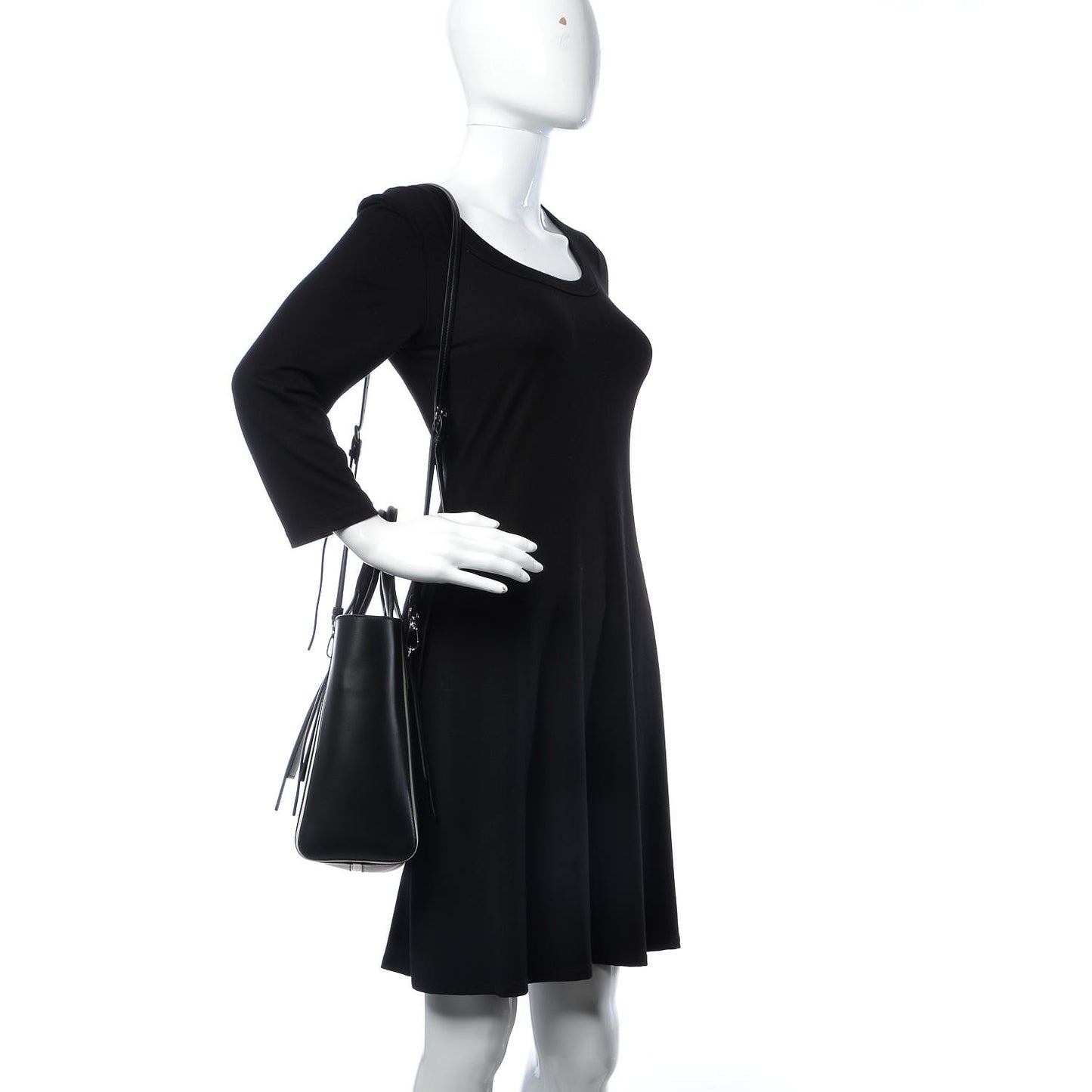 Grace Lux Light Small Ouverture Shoulder Bag Black White