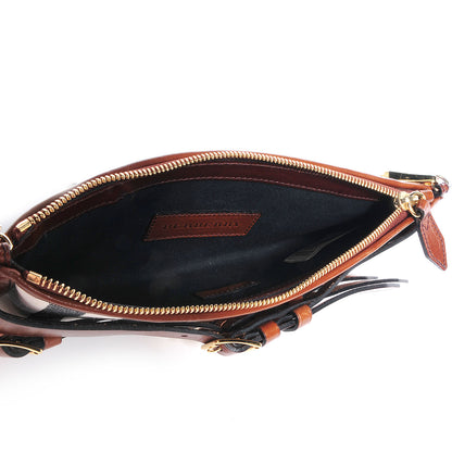 Burberry House Check Bridle Calfskin Mini Parmoor Clutch Bag Dark Tan 5 of 9
