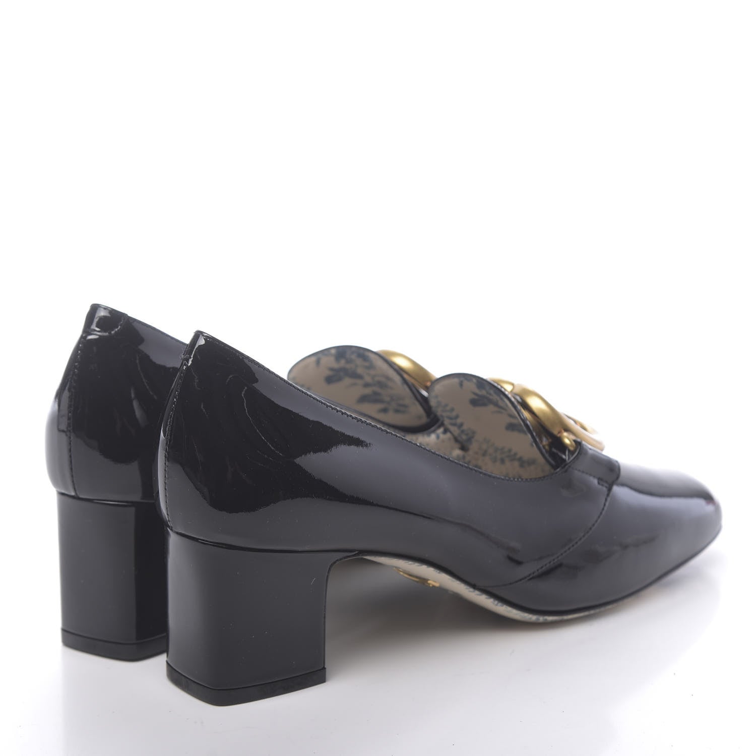 Gucci Vernice GG Victoire 55mm Loafer Pumps 38 Black 4 of 9