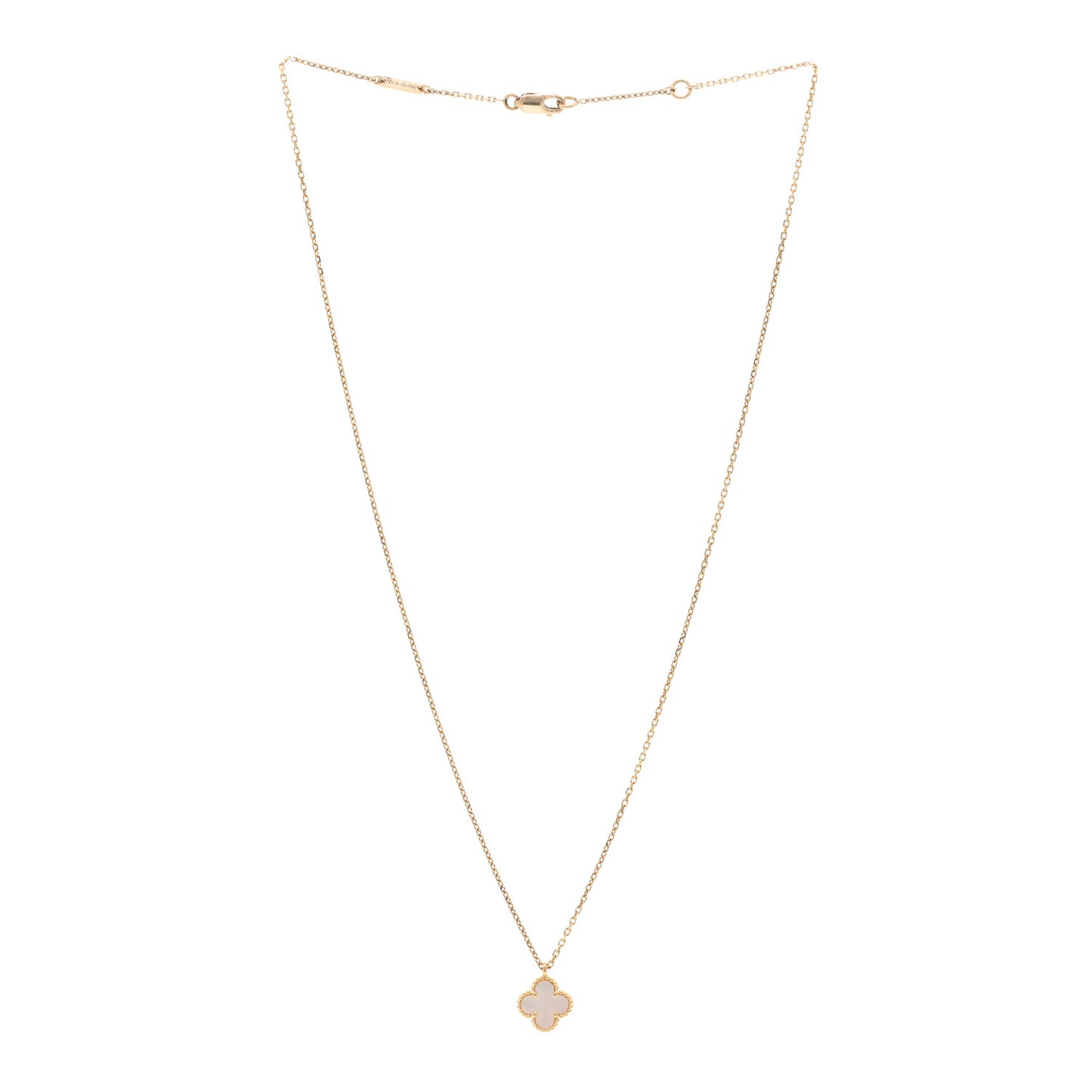 18K Yellow Gold Mother of Pearl Sweet Alhambra Pendant Necklace