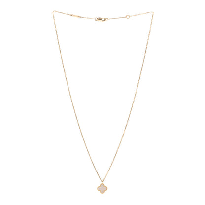 Van Cleef & Arpels 18K Yellow Gold Mother of Pearl Sweet Alhambra Pendant Necklace 3 of 4