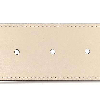 Gucci GG Supreme Monogram Matte Plutone Calfskin Double G 40mm Belt 80 32 Beige Ebony Mystic White 4 of 5