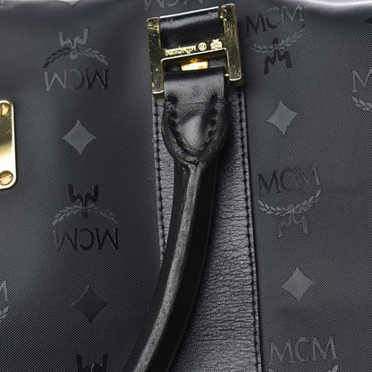 MCM Monogram Coated Canvas Weekender Black 14 of 18