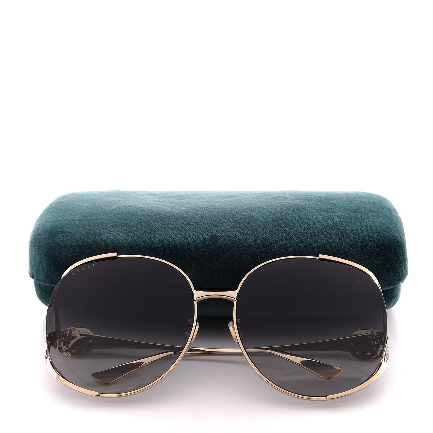 Metal Oversized Round Frame GG0225S Sunglasses Gold