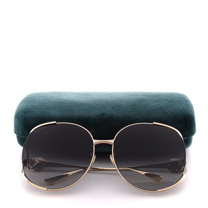 Gucci Metal Oversized Round Frame GG0225S Sunglasses Gold 9 of 9