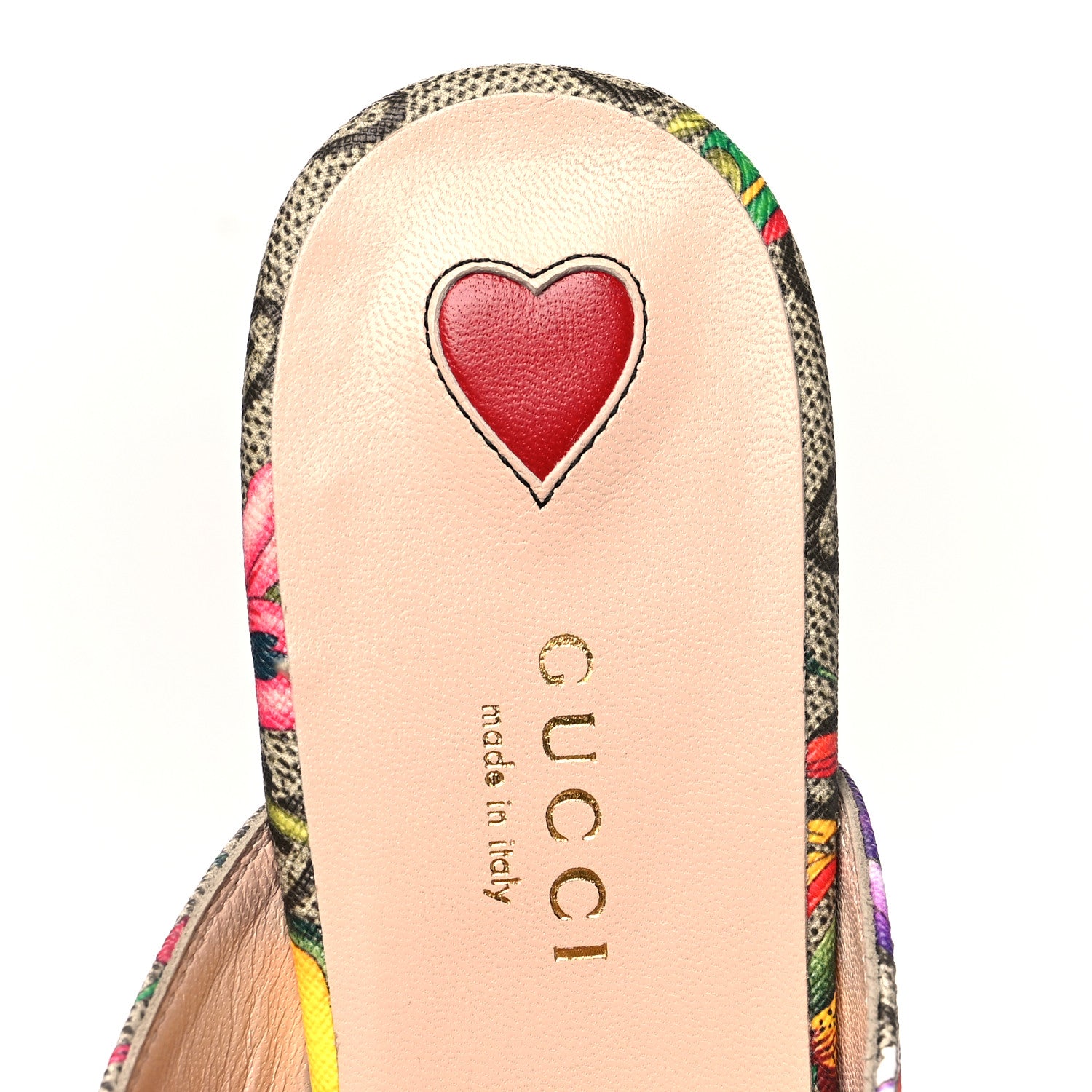 Gucci GG Supreme Monogram Flora Womens Princetown Slippers 36.5 Beige Ebony Multicolor Rosso 7 of 8