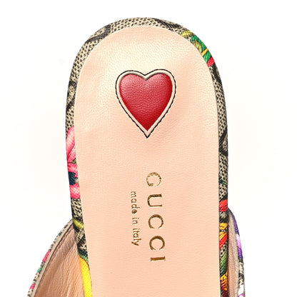 Gucci GG Supreme Monogram Flora Womens Princetown Slippers 36.5 Beige Ebony Multicolor Rosso 7 of 8