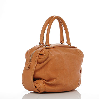 Chanel Calfskin Stitched Bowler Light Brown 3 of 8