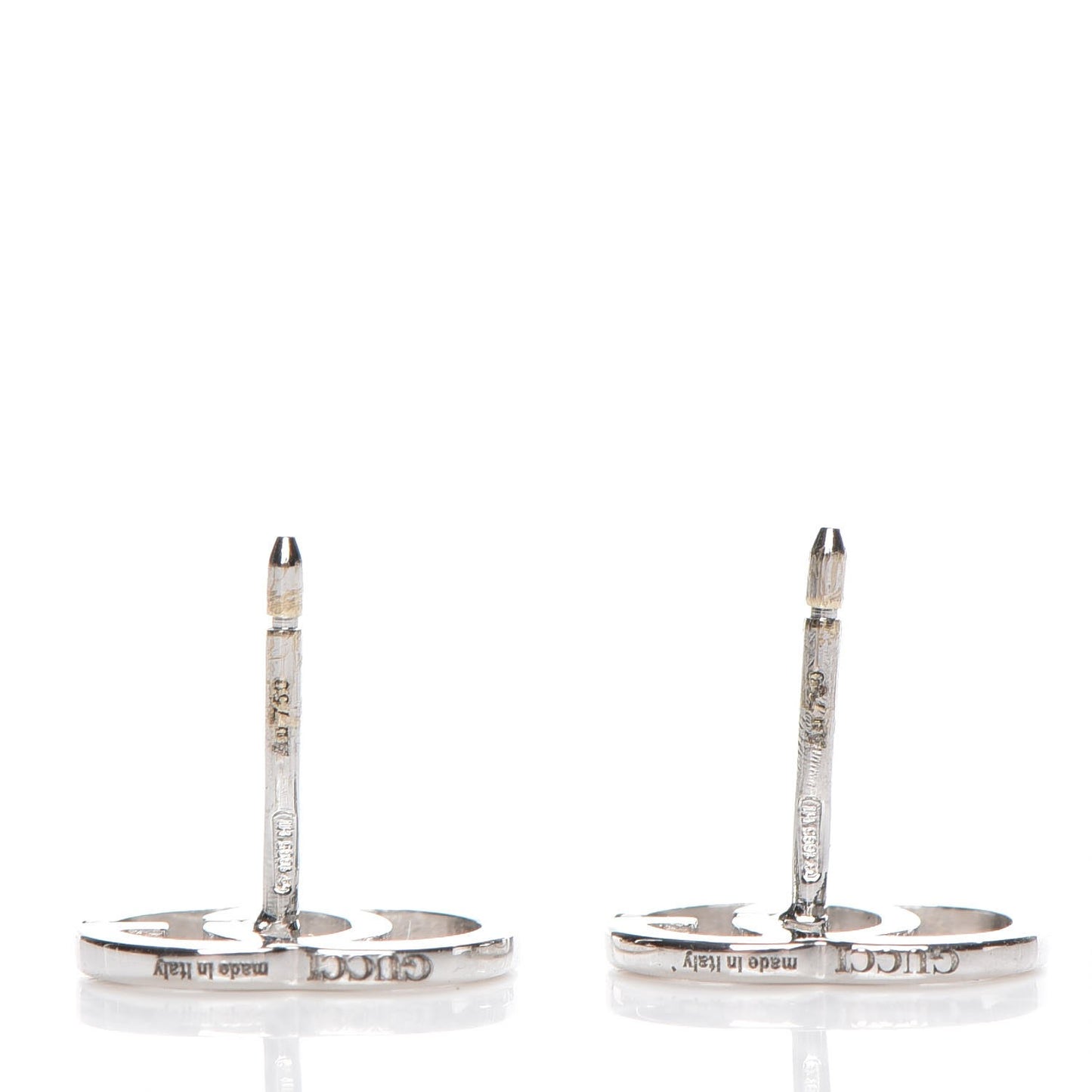 18K White Gold GG Tissue Stud Earrings