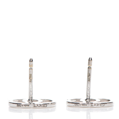 Gucci 18K White Gold GG Tissue Stud Earrings 6 of 8