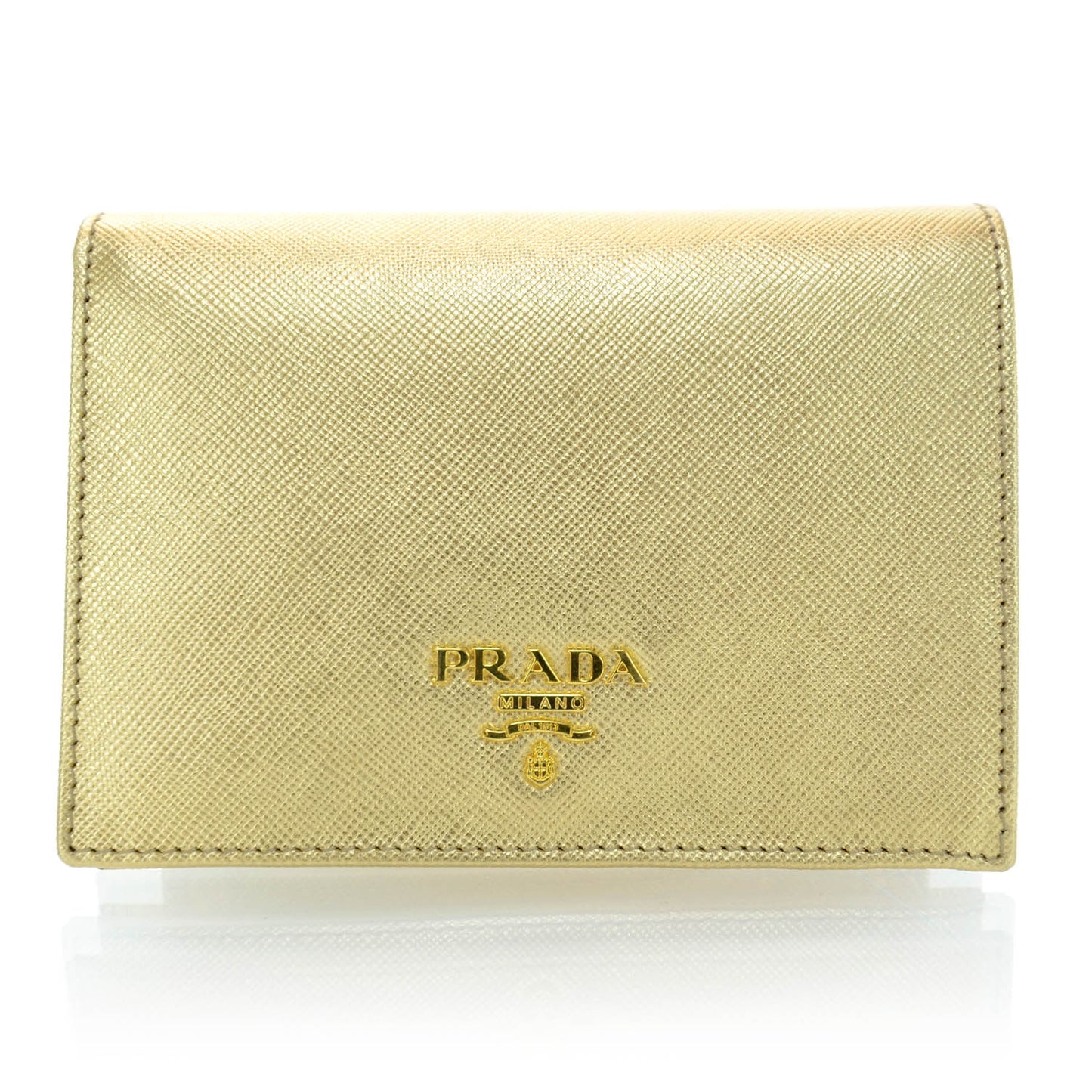 Saffiano Metal Bi-Fold Wallet Platino