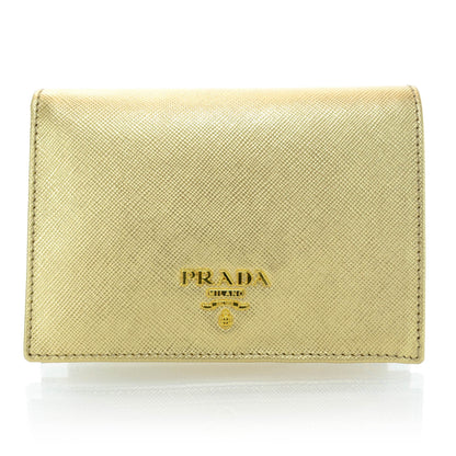 Prada Saffiano Metal Bi-Fold Wallet Platino 1 of 9