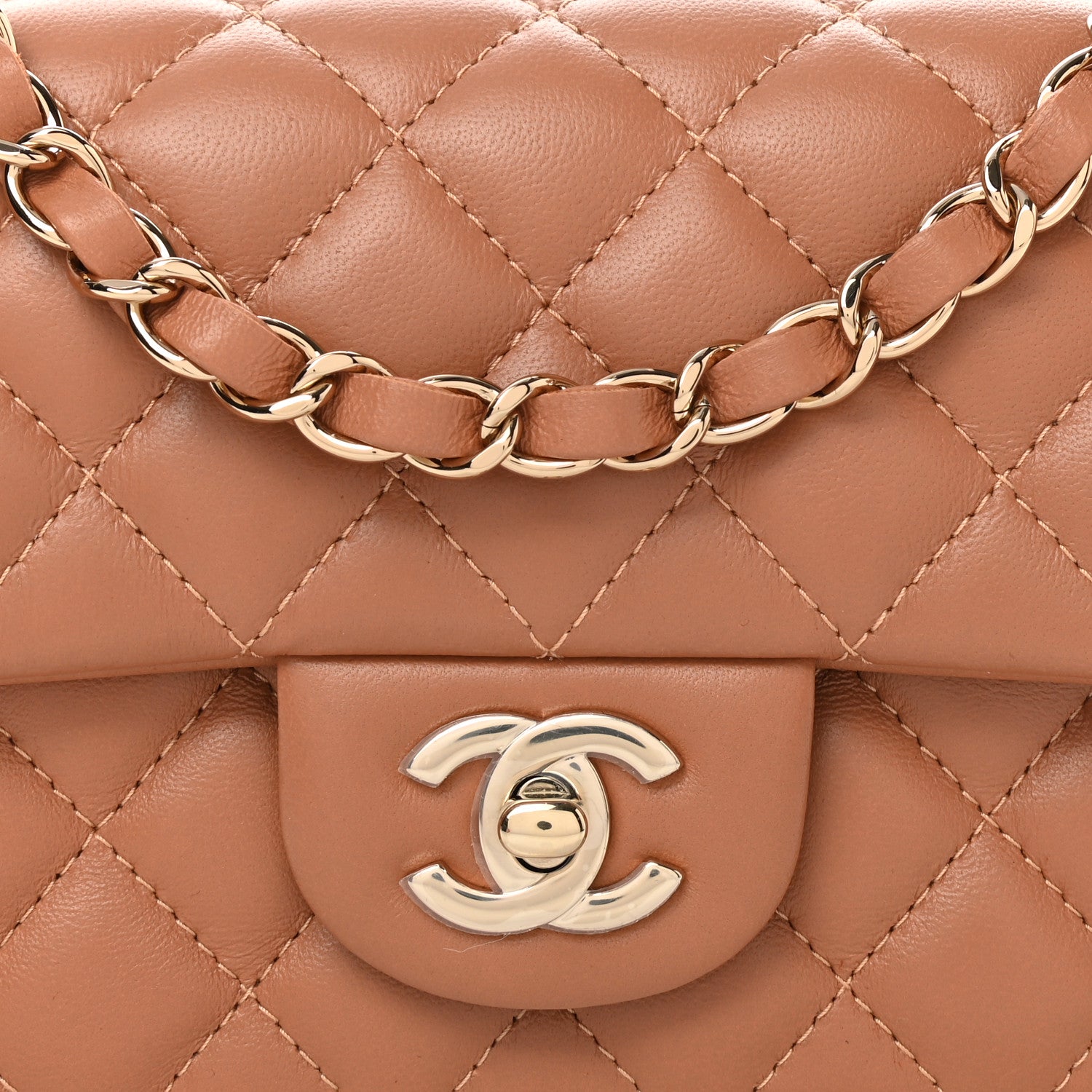 Chanel Lambskin Quilted Mini Rectangular Flap Brown 8 of 11