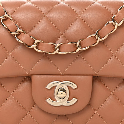 Chanel Lambskin Quilted Mini Rectangular Flap Brown 8 of 11