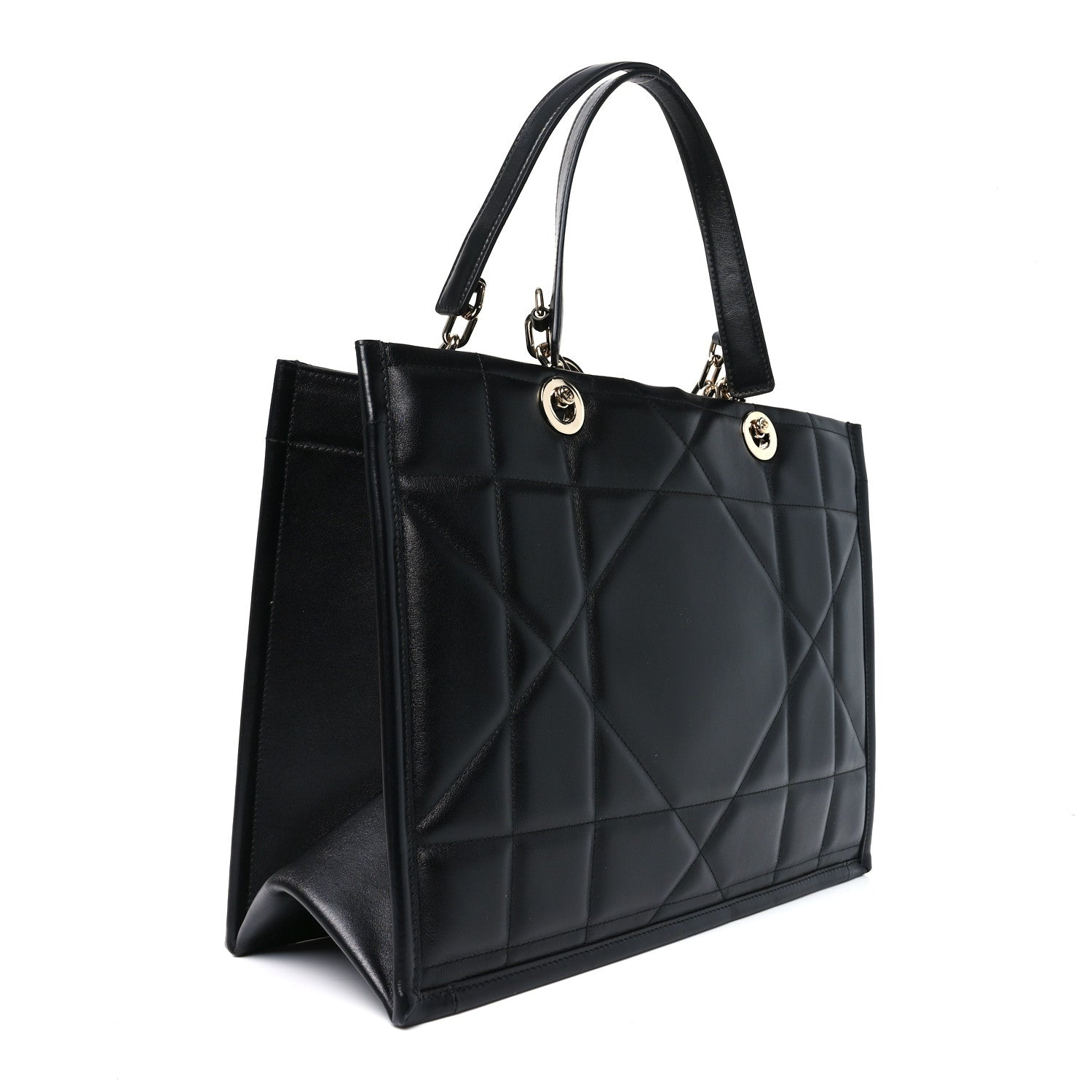 Christian Dior Calfskin Archicannage Medium Essential Tote Black 2 of 9