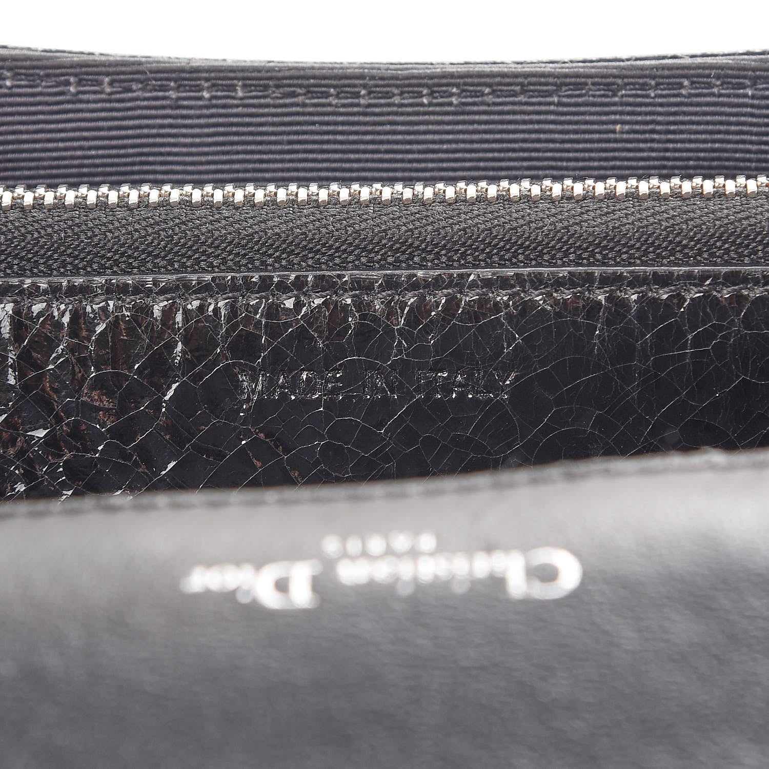 Christian Dior Ceramic Effect Deerskin Diorama Satchel Black 7 of 8