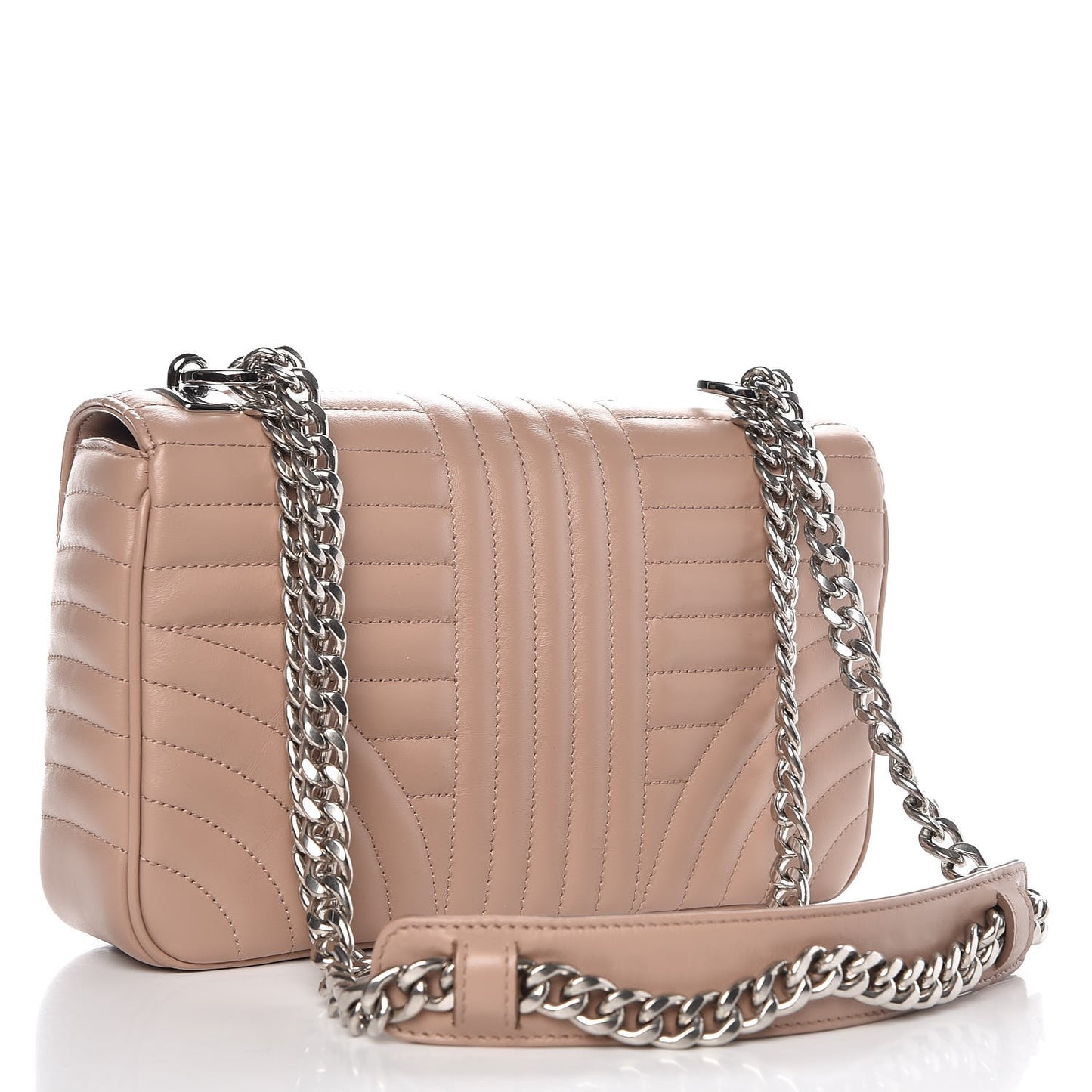 Soft Calfskin Impunture Diagramme Medium Chain Flap Shoulder Bag Cipria