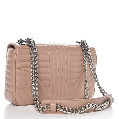 Prada Soft Calfskin Impunture Diagramme Medium Chain Flap Shoulder Bag Cipria 3 of 8