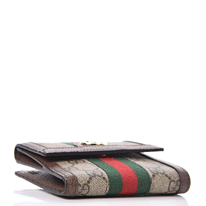Gucci GG Supreme Monogram Web Ophidia French Flap Wallet Beige New Acero 4 of 8