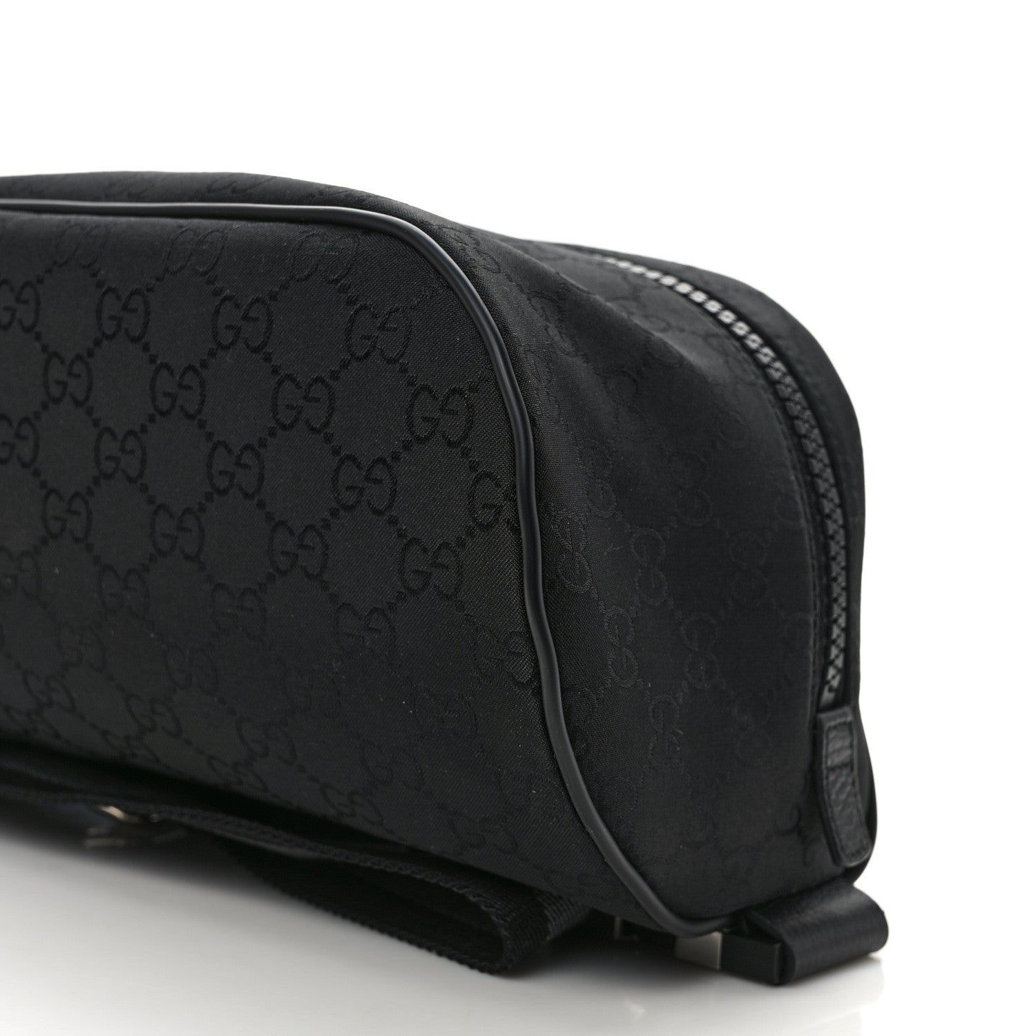 Gucci Nylon Monogram Fanny Pack Belt Bag Black 9 of 11