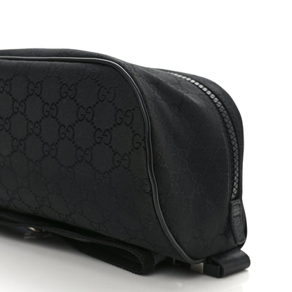 Gucci Nylon Monogram Fanny Pack Belt Bag Black 9 of 11