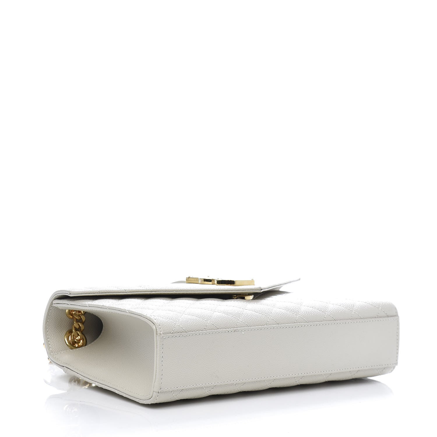 Saint Laurent Grain De Poudre Textured Mixed Matelasse Medium Triquilt Monogram Satchel Crema Soft 4 of 10