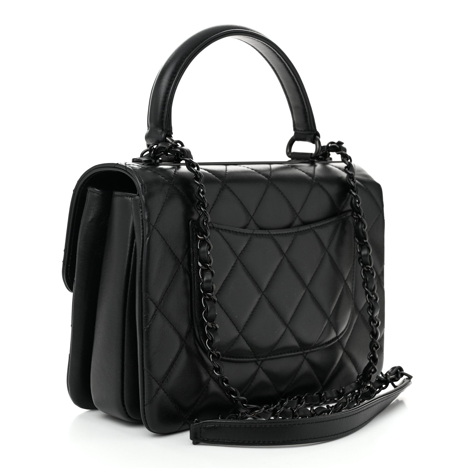 Chanel Lambskin Quilted Small Trendy CC Dual Handle Flap Bag So Black 3 of 10