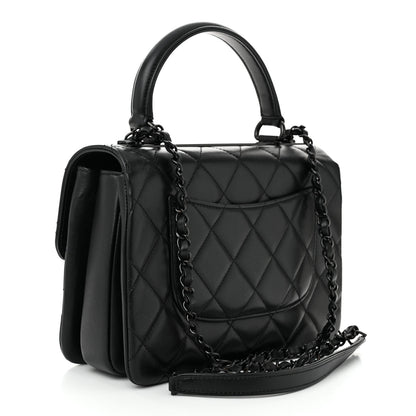 Chanel Lambskin Quilted Small Trendy CC Dual Handle Flap Bag So Black 3 of 10