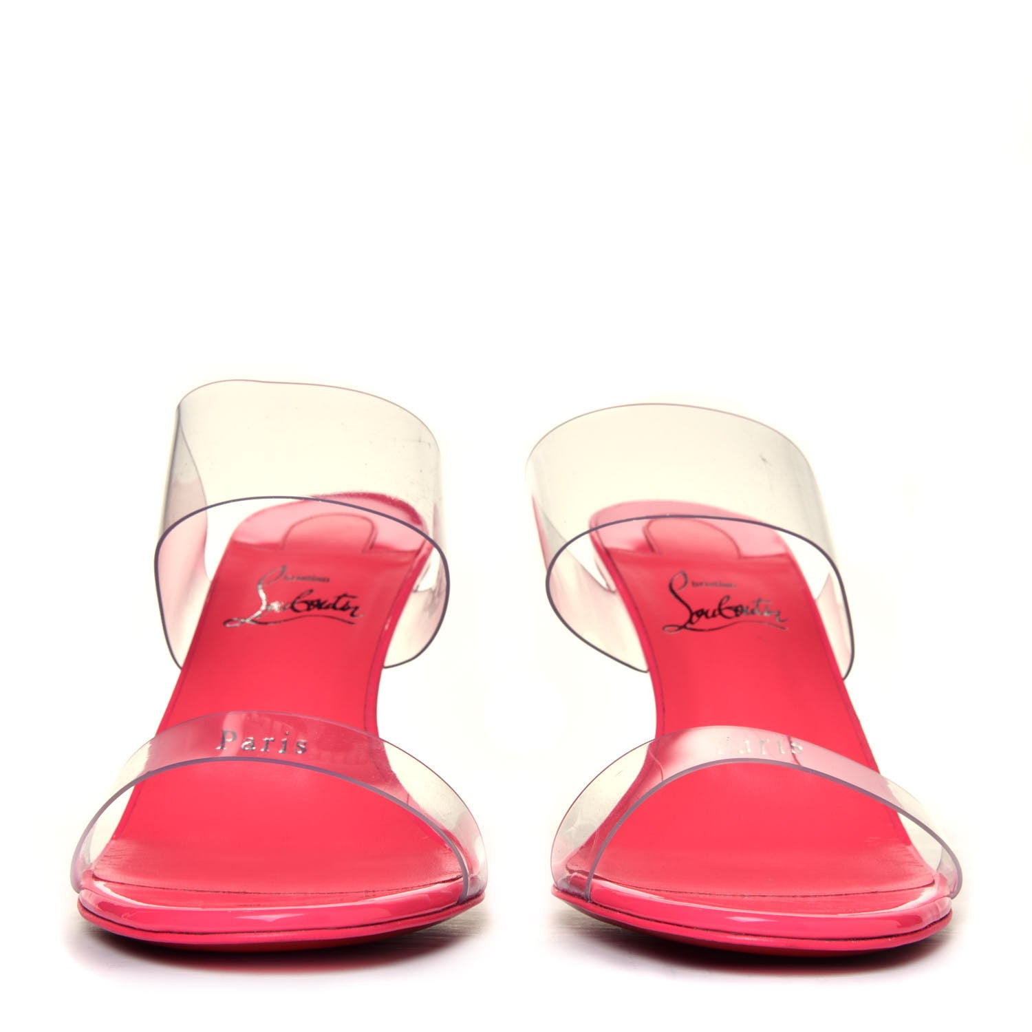 Christian Louboutin Patent PVC Just Nothing 85 Slide Sandals 38 Magnifique 8 of 14