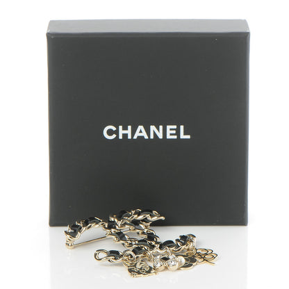 Chanel Lambskin Crystal Chain CC Charms Brooch Black Gold 5 of 5
