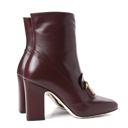 Gucci Malaga Kid GG Victoire 95mm Ankle Boots 38.5 Vintage Bordeaux 4 of 10