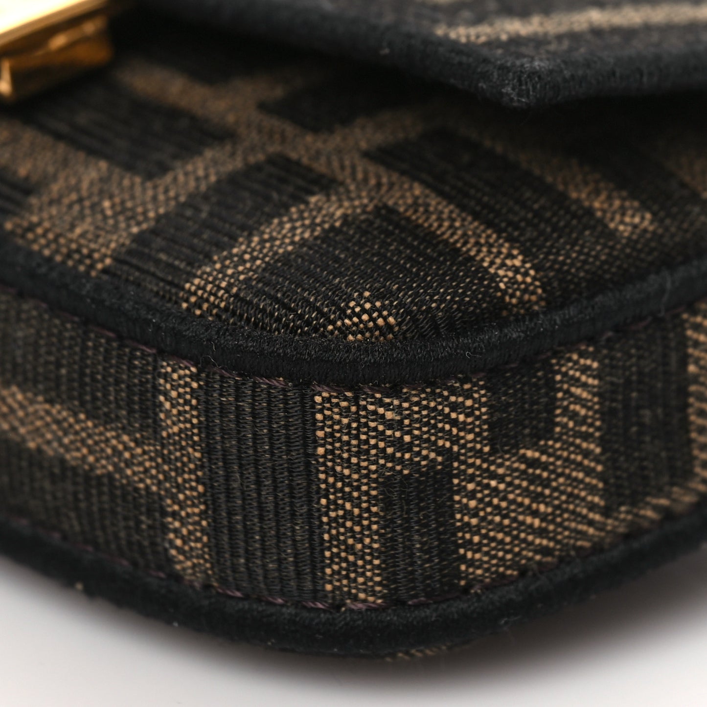 Fabric Jacquard FF 1974 Nano Baguette Charm Tobacco Moro Black